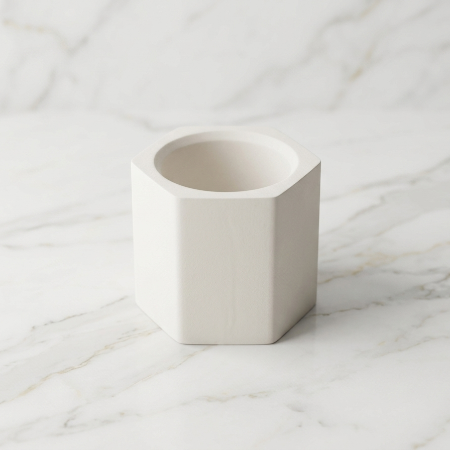 Maceta Hexagonal | Yeso